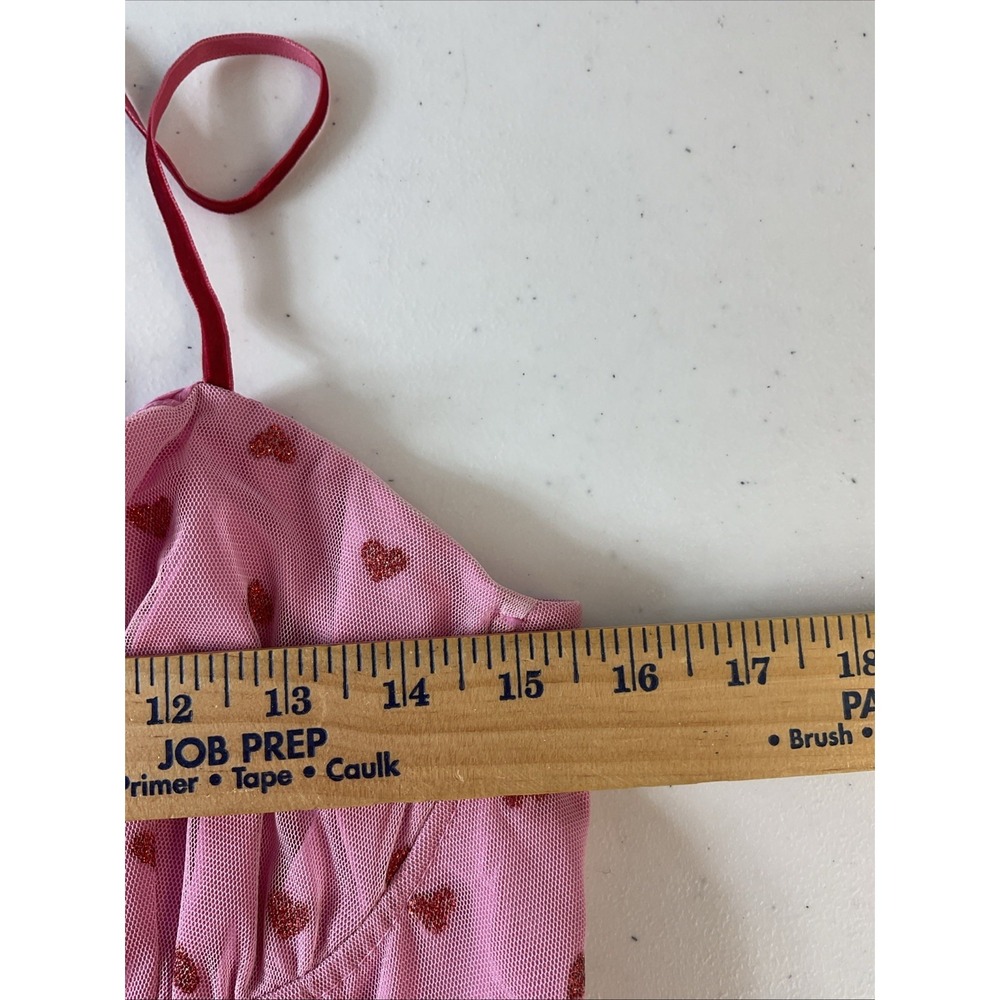 NEW Betsey Johnson Heart Pink Bustier Corset Tulle Midi Dress size 10 flowy - Picture 8 of 10